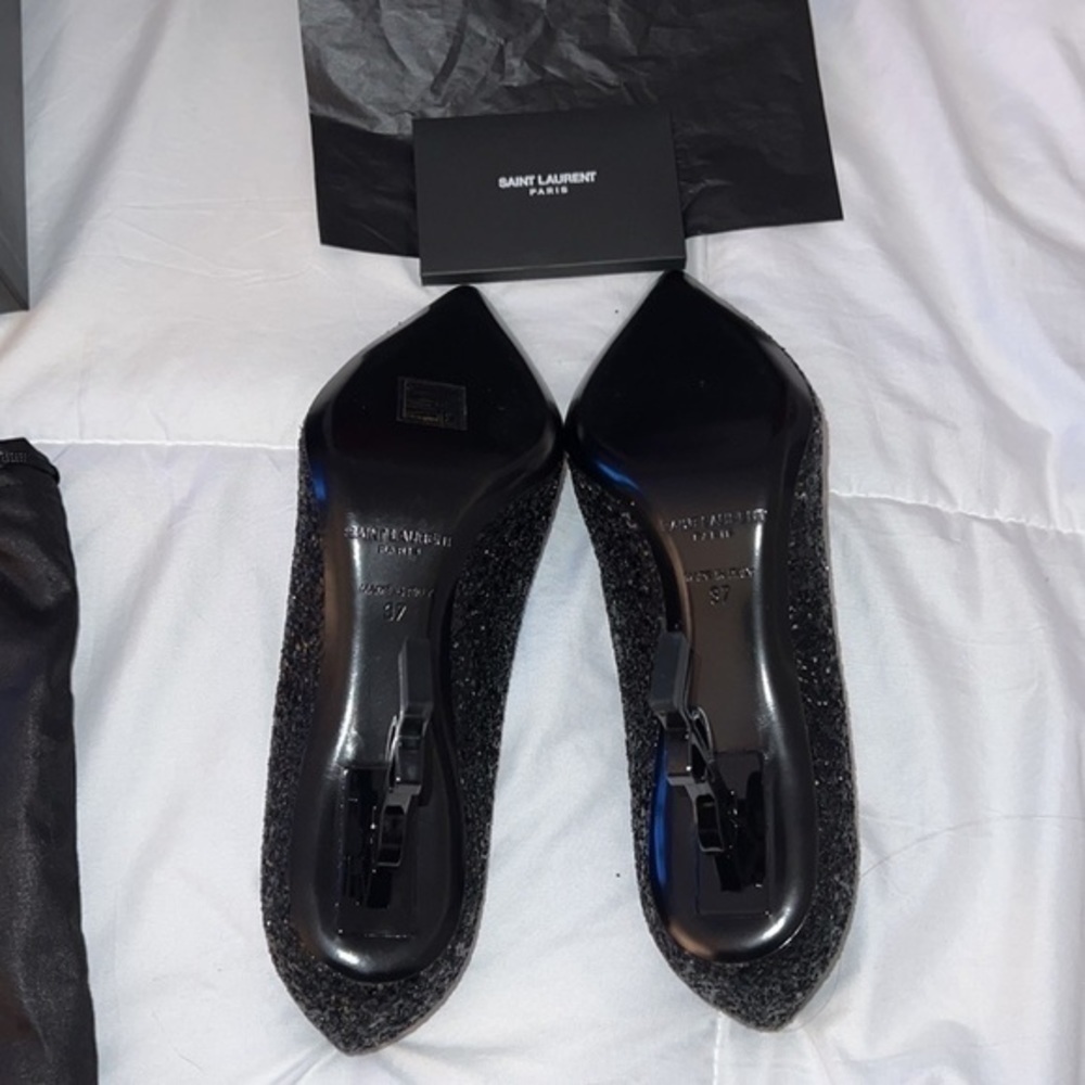 NEW Saint Laurent YSL 100% Authentic glitter heels‎ 👠 - Picture 7 of 9